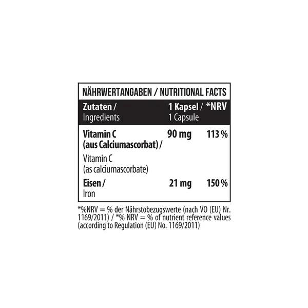 MST Iron Bisglycinate 60 Caps Kapseln Nahaufnahme Verpackungsdetail