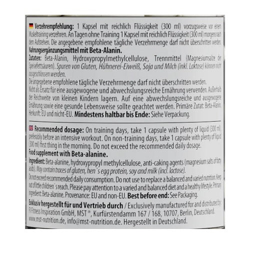 MST - Beta Alanine 1200mg 60 Kapseln