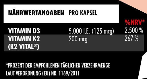 Big Zone Vitamin D3 + K2 90 Kapseln