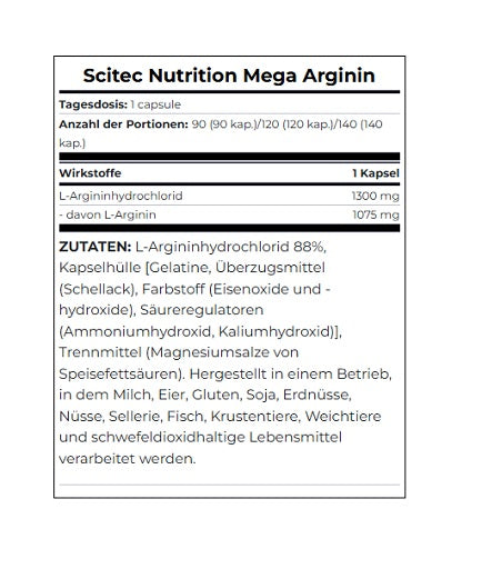Scitec Mega Arginine 90 Kapsel